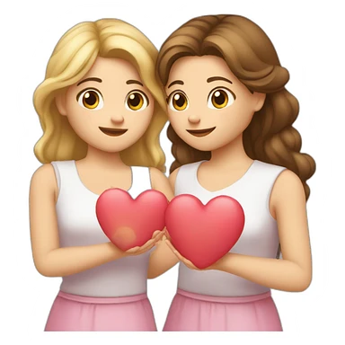 Deux filles qui fond des coeur avec ses mains sticker