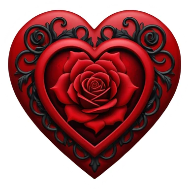 gothic heart with a black rose sticker