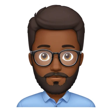 Dark-skinned 25 years beard glasses sticker