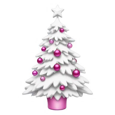 white christmas tree with pink ornaments  sticker
