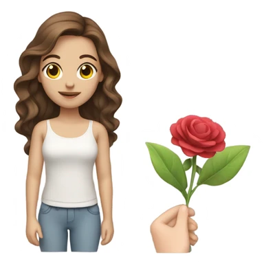 Brown hair model flower  sticker