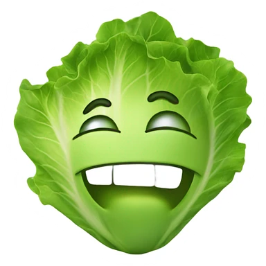 lettuce with a happy face holds a mirror in his hand and looks at it sticker
