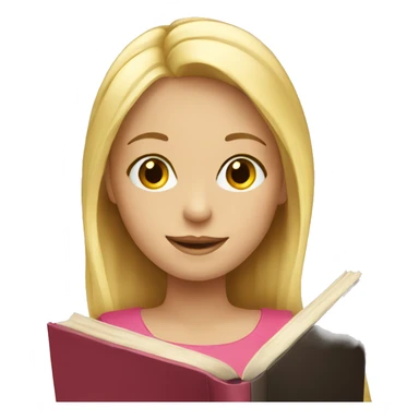 blond girl with book sticker