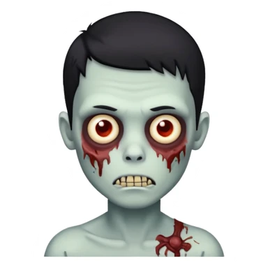 zombie boy with short black hair sticker