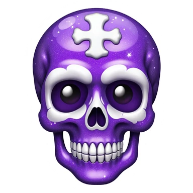 Glitter Purple and White Skull sticker