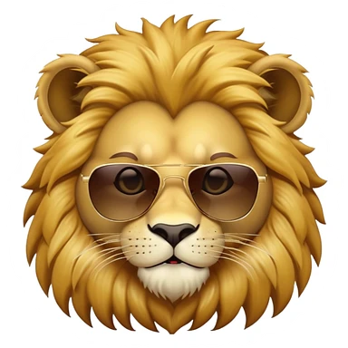 anthropomorphised lion with dark sunglasses walking confidently sticker