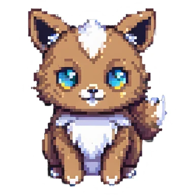 Ava as a cute animal mascot in pixel art style sticker