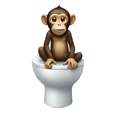 Monkey on a toilet sticker