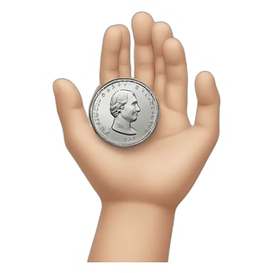 hand and coin sticker