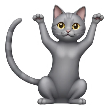 gray cat stretching sticker