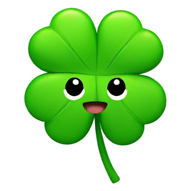 clover with kawaii face sticker