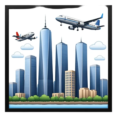 Twin towers and plane sticker