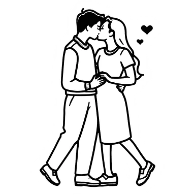 Couple kiss  sticker