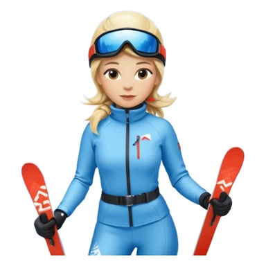 Woman Skiing, Background Matterhorn sticker