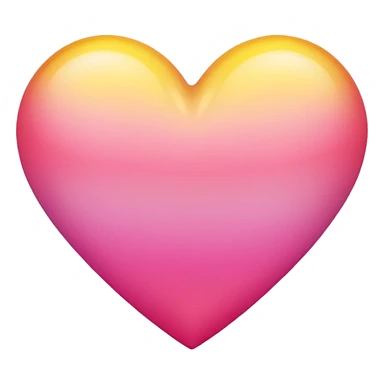 Yellow to pink gradient heart sticker