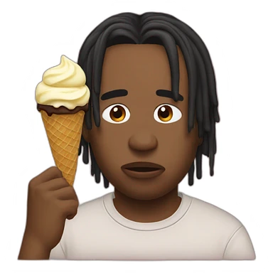 Travis scott sad because he dropped his ice cream sticker