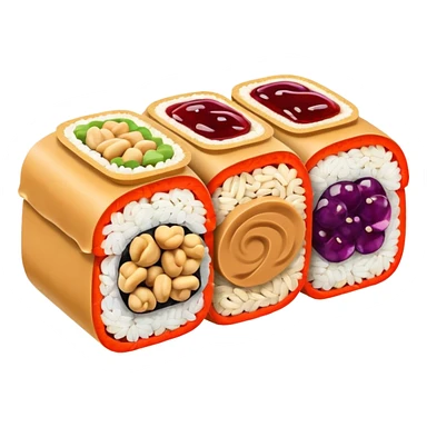 Peanut butter jelly sushi sticker