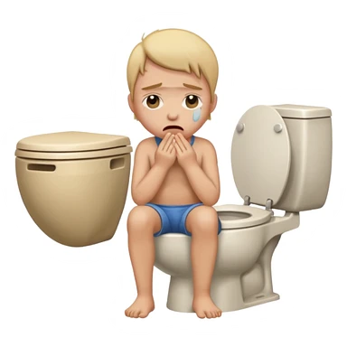 Crying on toilet sticker