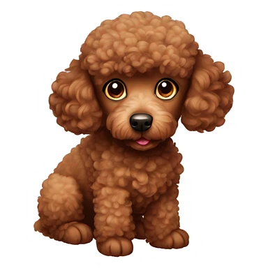 Cute brown poodle sticker
