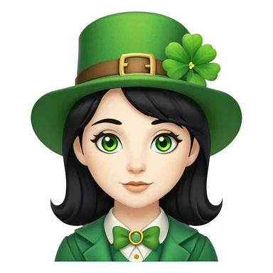 Suburban female leprechaun with black hair sticker