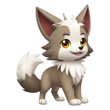 Kawaii Chibi Poochyena-Rocruff-Lycanroc-Pokémon Full Body sticker