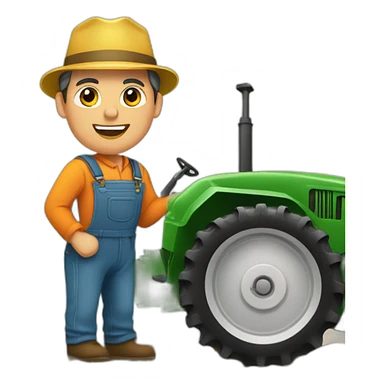 homme agriculteur avec son tracteur sticker
