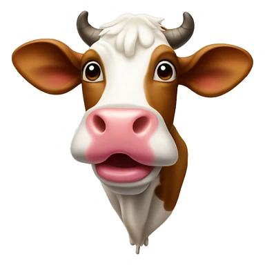 Upside down cow with tongue out sticker