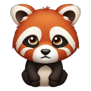 sad red panda sticker