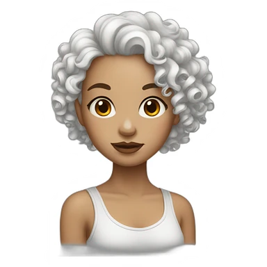 White curly girl with tatoos sticker