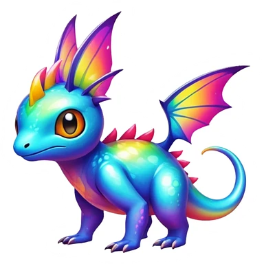 Exotic tropical shiny rare colorful epic cute Fakémon-creature, full body, with random markings sticker