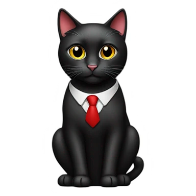 customer service black cat with red tie sticker