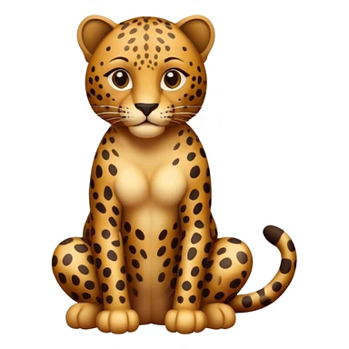 leopard brownish full body sitting sticker