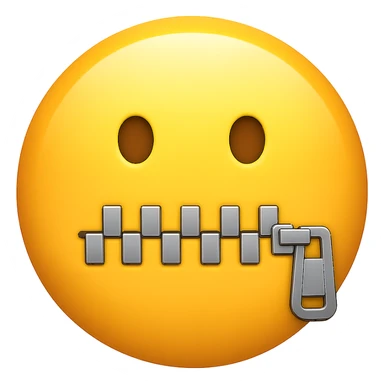 face with zipper mouth emoji sticker