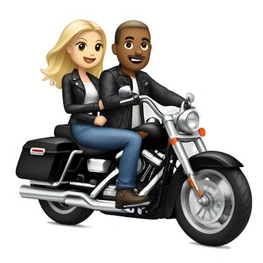 Harley Davidson man with blonde girl  pillion sticker