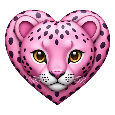 Pink cheetah heart sticker