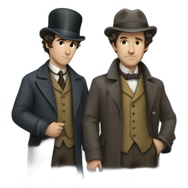 Sherlock Holmes and Watson sticker