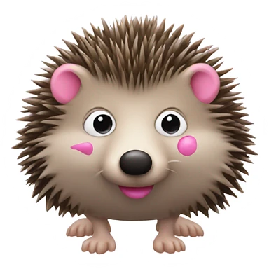 Hedgehog with a pink nose sticker