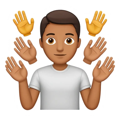 man holding 6 in left hand and 7 in right hand sticker