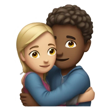 girl with boy hug sticker