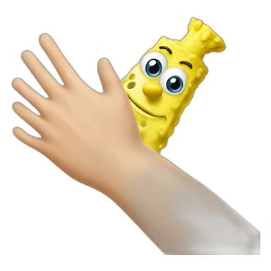 Putin handshake with spongebob sticker