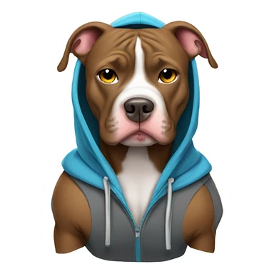 pittbull wearing a hoodie sticker