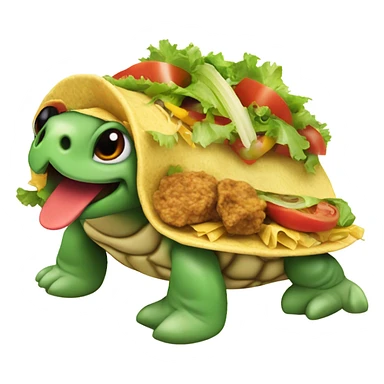 Turtle eating taco sticker