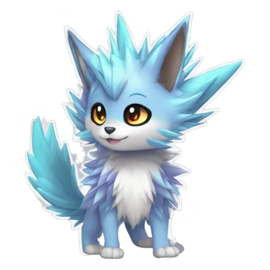 Anthro Scalie Spiky Cool Edgy Magical Shiny Colorful Pastel Sparkle Kemono-style Chibi Fantasy-Animal-Fakémon-Pokémon-Hybrid Fur Sona Aesthetic Full Body sticker