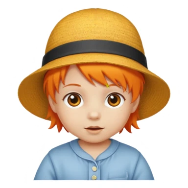 baby with hat orange hair sticker