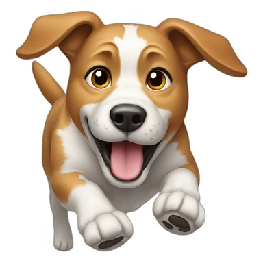 A dog that comes running in front  sticker