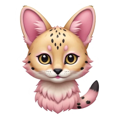 Whitish pastel-rosy-pink cute elegant furry kawaii Serval sticker