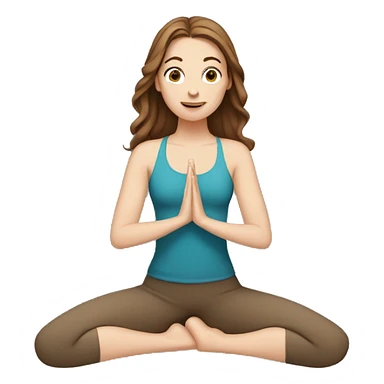 white girl with brown hair doing yoga sticker
