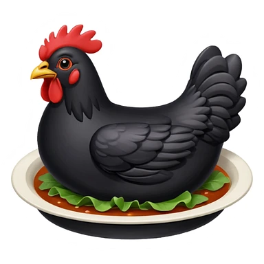 black chicken dish sticker