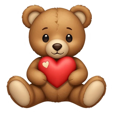Teddy with heart on the side sticker