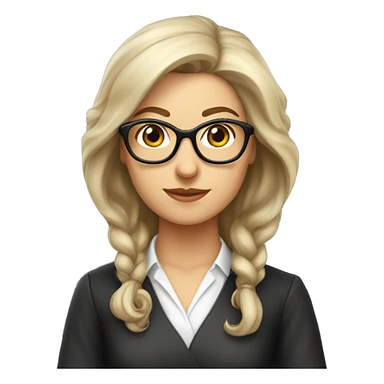 professora caucasiana, com cabelo castanho, até aos ombros e uns óculos tranparentes sticker